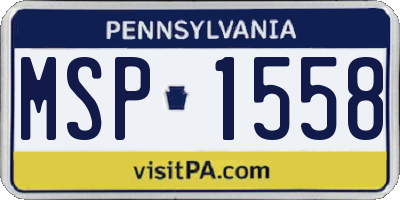 PA license plate MSP1558