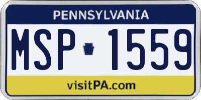PA license plate MSP1559