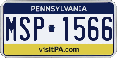PA license plate MSP1566