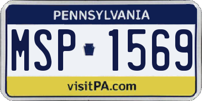 PA license plate MSP1569