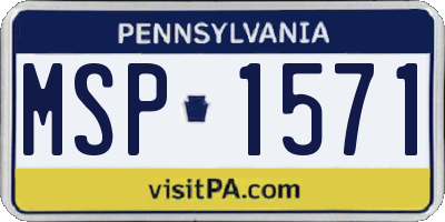 PA license plate MSP1571