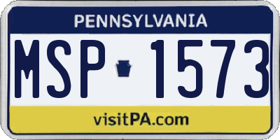 PA license plate MSP1573