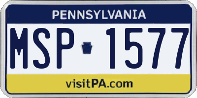 PA license plate MSP1577
