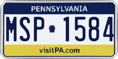 PA license plate MSP1584