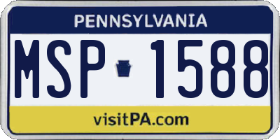 PA license plate MSP1588