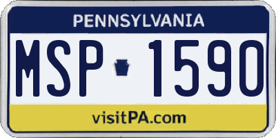 PA license plate MSP1590