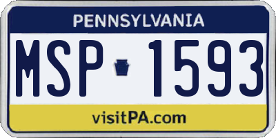 PA license plate MSP1593