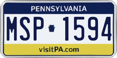 PA license plate MSP1594