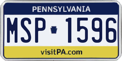 PA license plate MSP1596