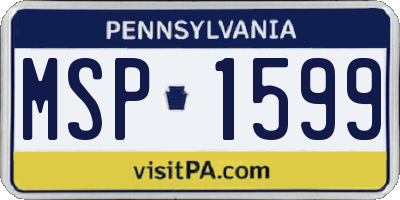PA license plate MSP1599