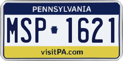 PA license plate MSP1621