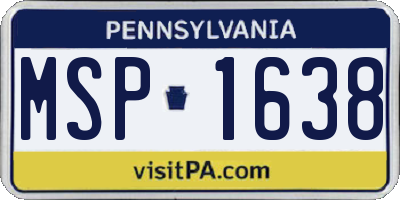 PA license plate MSP1638