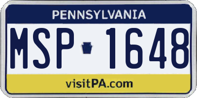 PA license plate MSP1648