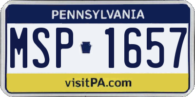 PA license plate MSP1657