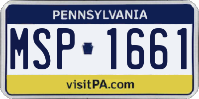PA license plate MSP1661
