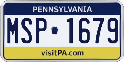 PA license plate MSP1679