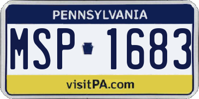 PA license plate MSP1683