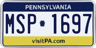 PA license plate MSP1697