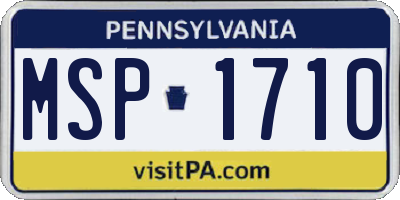 PA license plate MSP1710