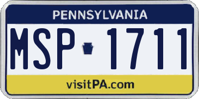 PA license plate MSP1711