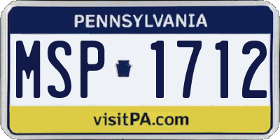PA license plate MSP1712