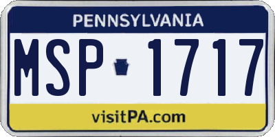 PA license plate MSP1717