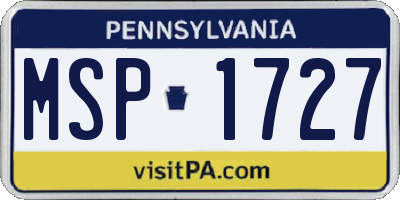 PA license plate MSP1727
