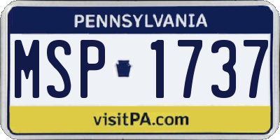 PA license plate MSP1737
