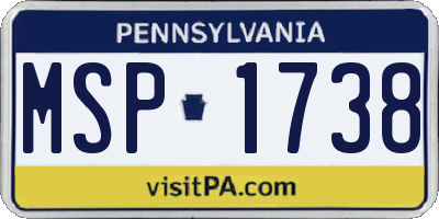 PA license plate MSP1738