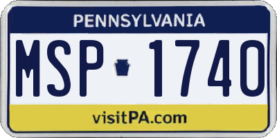 PA license plate MSP1740