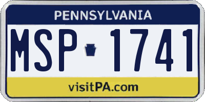 PA license plate MSP1741