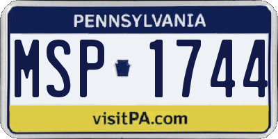PA license plate MSP1744