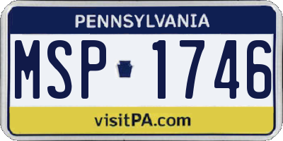 PA license plate MSP1746