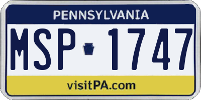 PA license plate MSP1747