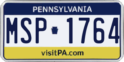 PA license plate MSP1764