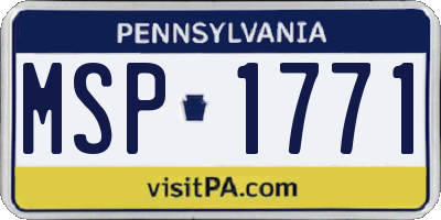 PA license plate MSP1771