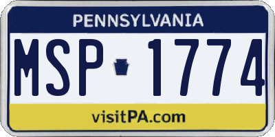 PA license plate MSP1774