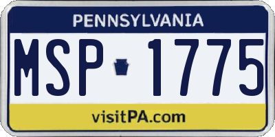 PA license plate MSP1775
