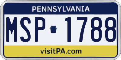 PA license plate MSP1788