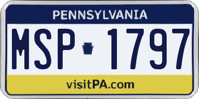 PA license plate MSP1797