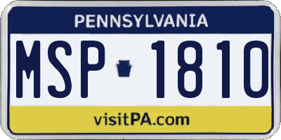 PA license plate MSP1810