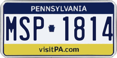 PA license plate MSP1814
