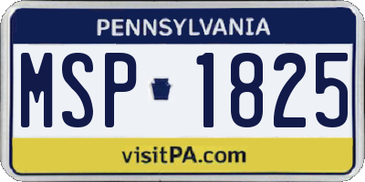PA license plate MSP1825