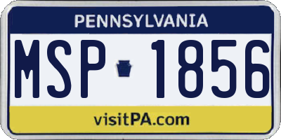 PA license plate MSP1856