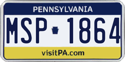 PA license plate MSP1864