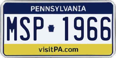 PA license plate MSP1966
