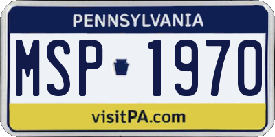 PA license plate MSP1970