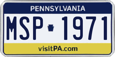 PA license plate MSP1971