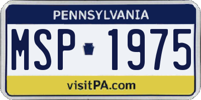 PA license plate MSP1975