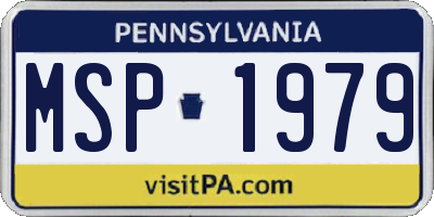 PA license plate MSP1979